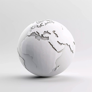 科技AI白色三维建模地球场景图
